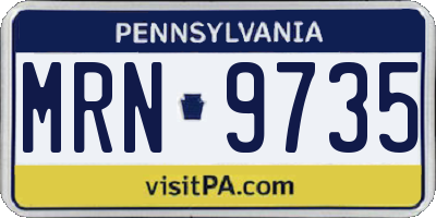 PA license plate MRN9735
