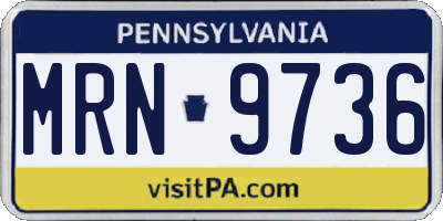 PA license plate MRN9736