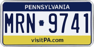PA license plate MRN9741