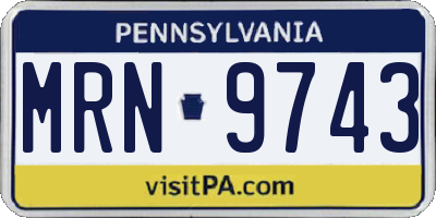 PA license plate MRN9743