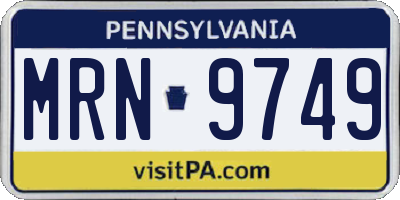 PA license plate MRN9749