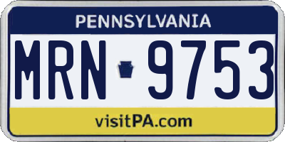 PA license plate MRN9753