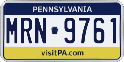 PA license plate MRN9761