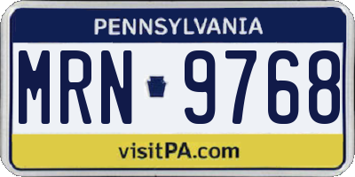 PA license plate MRN9768