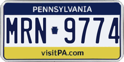 PA license plate MRN9774