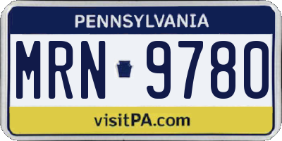 PA license plate MRN9780
