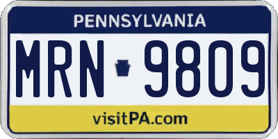 PA license plate MRN9809
