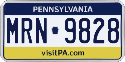 PA license plate MRN9828