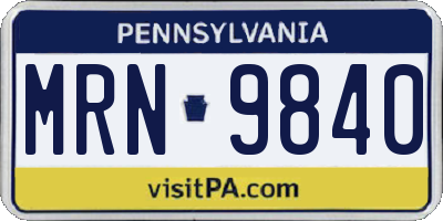 PA license plate MRN9840
