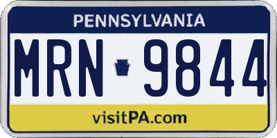 PA license plate MRN9844