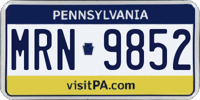 PA license plate MRN9852