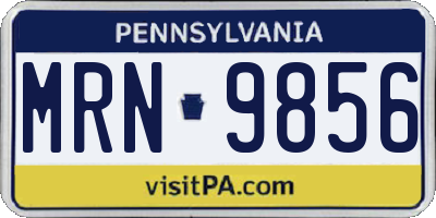 PA license plate MRN9856