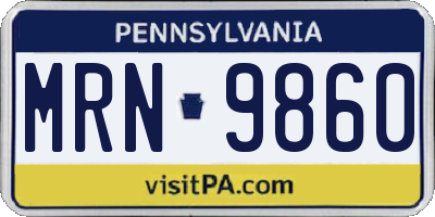 PA license plate MRN9860