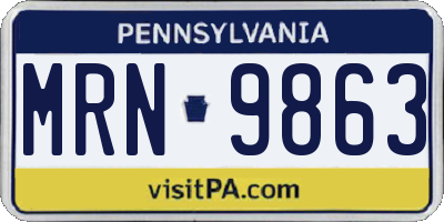 PA license plate MRN9863