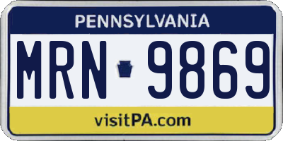 PA license plate MRN9869