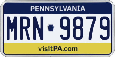 PA license plate MRN9879