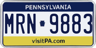 PA license plate MRN9883