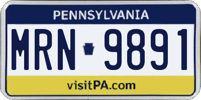 PA license plate MRN9891