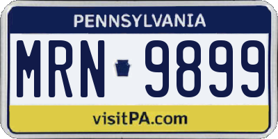 PA license plate MRN9899