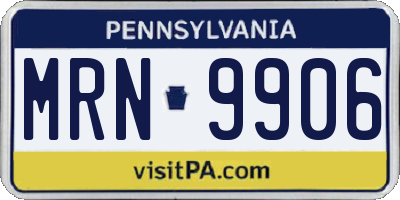 PA license plate MRN9906
