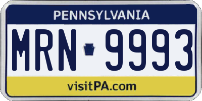 PA license plate MRN9993