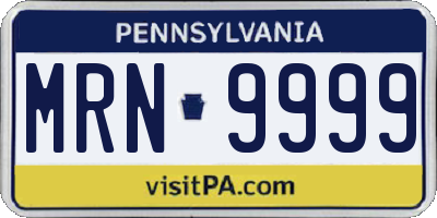 PA license plate MRN9999