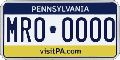 PA license plate MRO0000