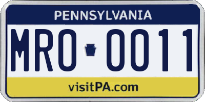 PA license plate MRO0011