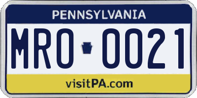 PA license plate MRO0021