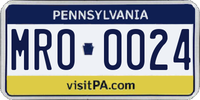 PA license plate MRO0024