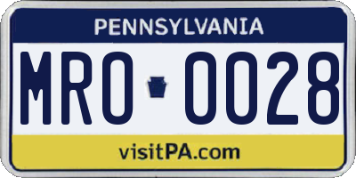 PA license plate MRO0028
