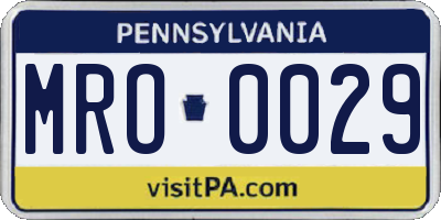 PA license plate MRO0029