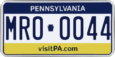 PA license plate MRO0044