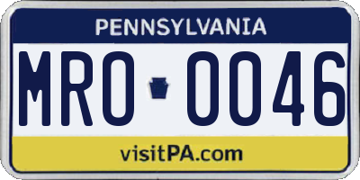 PA license plate MRO0046