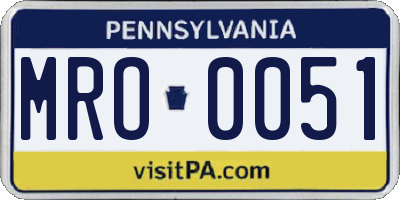 PA license plate MRO0051