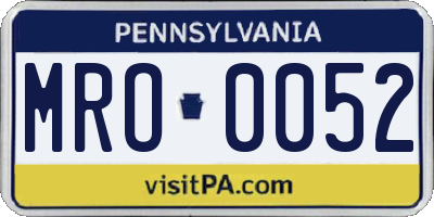 PA license plate MRO0052