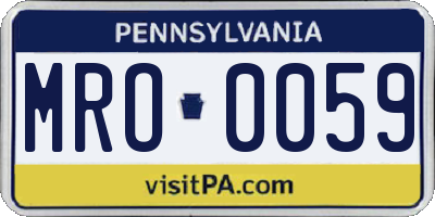 PA license plate MRO0059