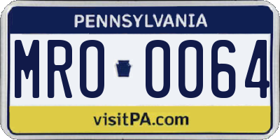 PA license plate MRO0064