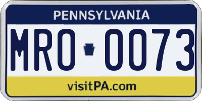 PA license plate MRO0073