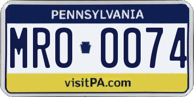 PA license plate MRO0074