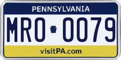 PA license plate MRO0079