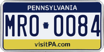 PA license plate MRO0084