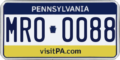 PA license plate MRO0088