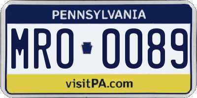 PA license plate MRO0089