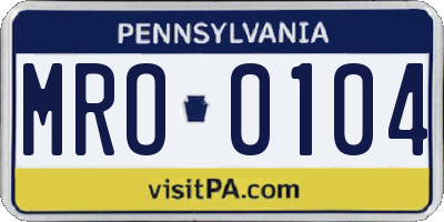PA license plate MRO0104