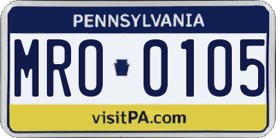 PA license plate MRO0105