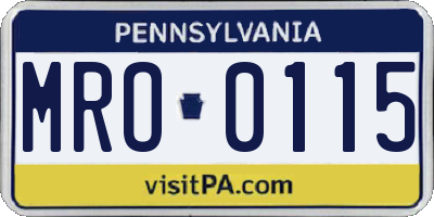 PA license plate MRO0115