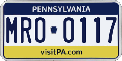 PA license plate MRO0117