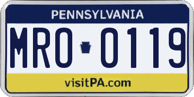 PA license plate MRO0119