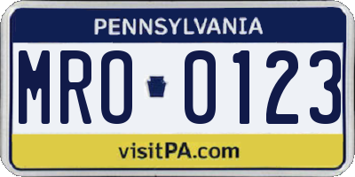 PA license plate MRO0123
